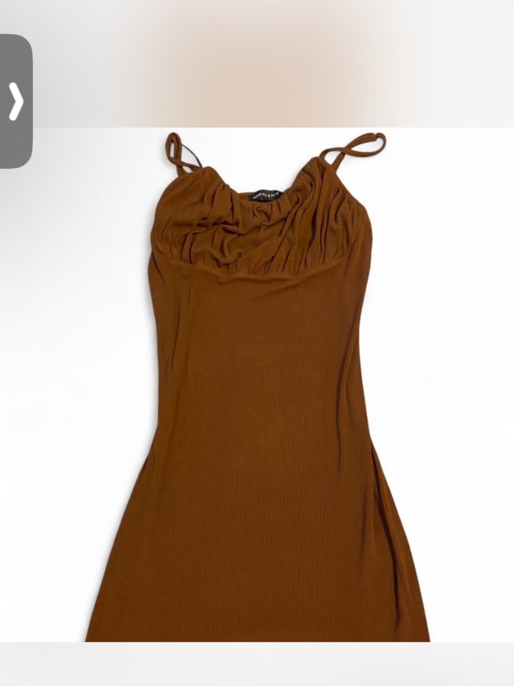 Kendall & Kylie Ribbed Brown Knit Dress